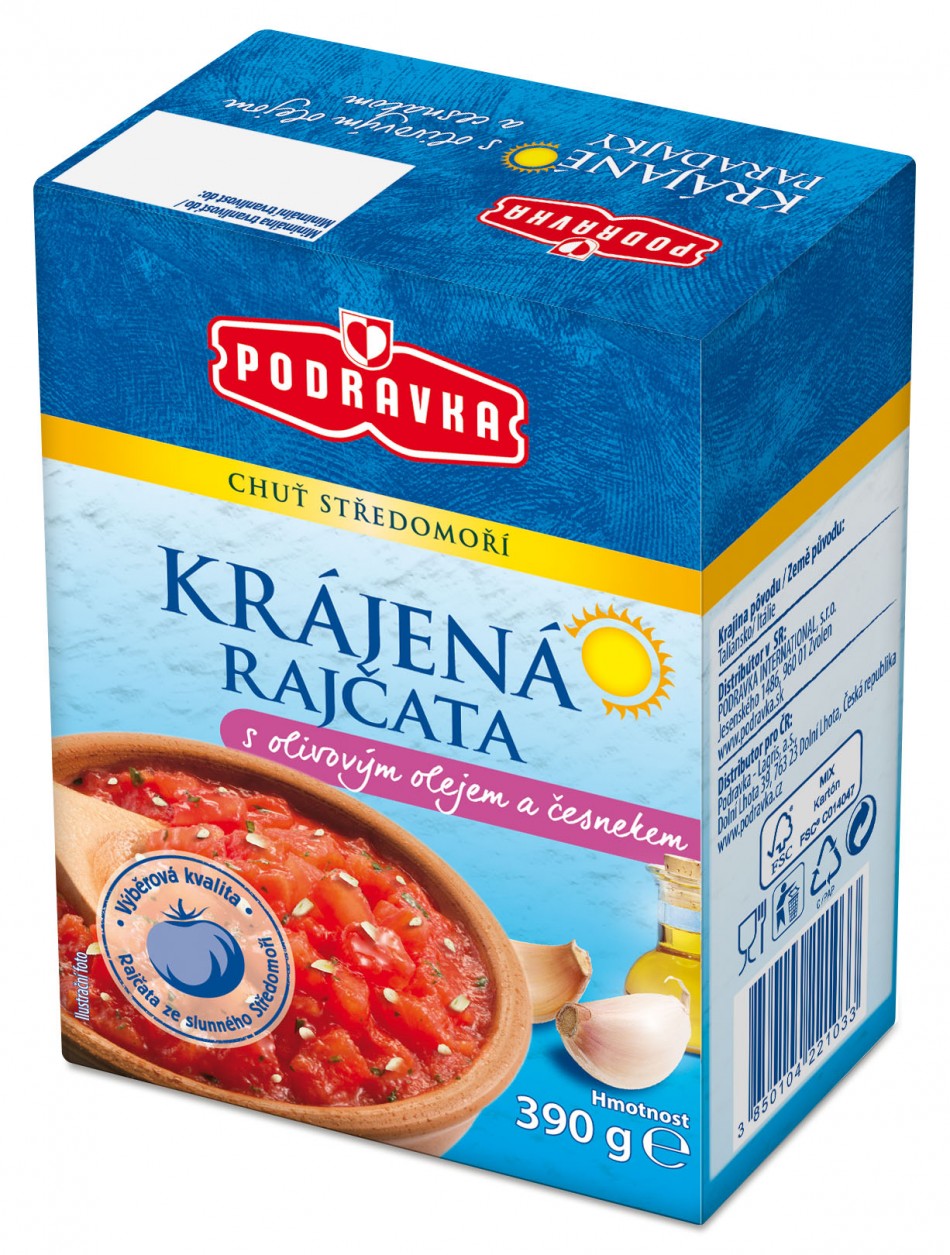 Rajčata krájená s česnekem 390 kg